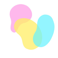 Abstract Pebble Style Shapes Bending In With Each other Modern Art Style 