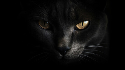 A mesmerizing close-up portrait of a cat