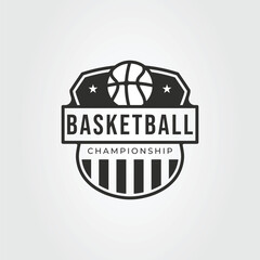 basketball club logo or basket ball team symbol vector illustration design