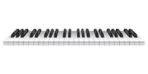 Piano keys. Musical instrument keyboard top above view. Black and white classic or electric piano keys. 3d vector illustration © designer_things