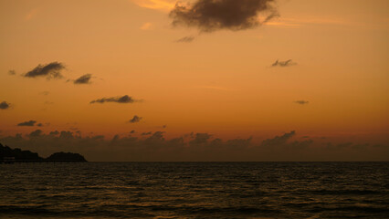 Fototapeta na wymiar beautiful clouds over the sea sunset pictures Patong Phuket Thailand