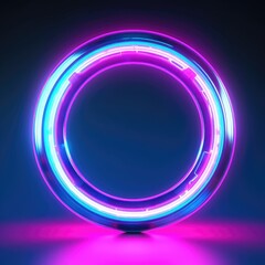 Neon Ring Pink Blue, Abstract background