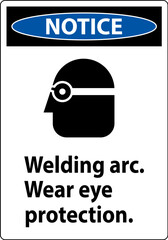 Notice Welding Arc Wear Eye Protection Sign