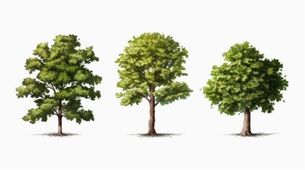 Fototapeta na wymiar illustration set sycamore tree