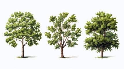 Fototapeta na wymiar illustration set sycamore tree