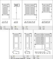 Detailed vector sketch of wooden door and window frame