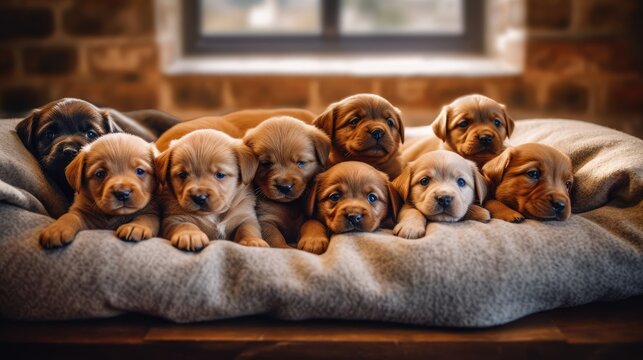 Puppy in shop the litter