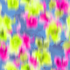 Abstract Blurred Florals Silhouettes Brush Effect Ombre Roses Seamless Pattern Textured Background Trendy Fashion Colors Perfect for Allover Fabric Print