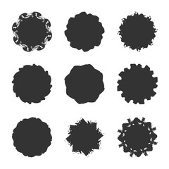 Circle brush stroke, hand drawn paint frame for design logo, banner, card.