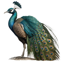 Obraz premium peafowl standing isolated on white