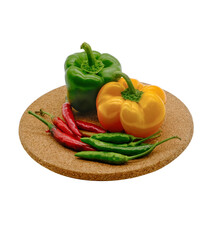 Bell pepper and paprika isolated on transparent background