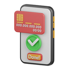 3d rendering mobile payment isolated useful for business, payment, money and transaction design