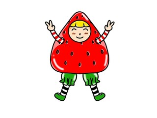 Mascot strawberry fruit 