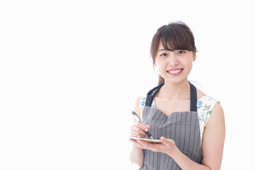 注文を取るカフェスタッフ