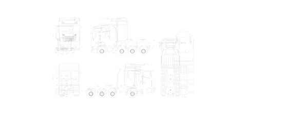 Vector illustration sketch of detailed truck trailer without tailgate