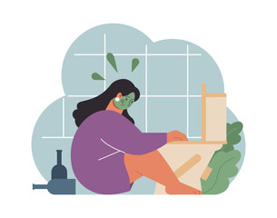 Female alcoholism. Woman suffering from hard drinking, alcohol