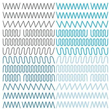 zig zag vector set, dudle line pattern design for border.