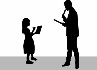 Dialog between a girl and a man	