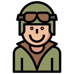 pilot line icon,linear,outline,graphic,illustration