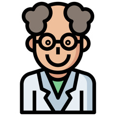 scientist line icon,linear,outline,graphic,illustration