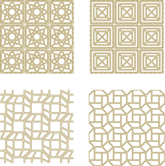 Vector sketch of seamles gold baground pattern illustration