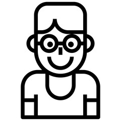nerd line icon,linear,outline,graphic,illustration