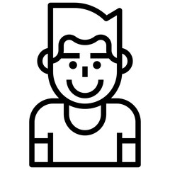 boy line icon,linear,outline,graphic,illustration