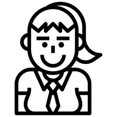 girl line icon,linear,outline,graphic,illustration
