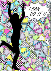 Silhouettes people conceptual. Comic illustration.	