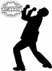 Silhouettes people conceptual. Comic illustration.	