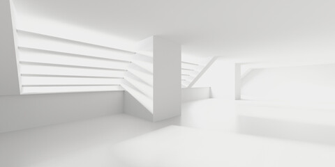 Fototapeta premium White Abstract Modern Architecture Interior Background