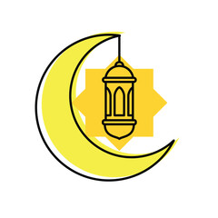 ramadan lantern simple flat icon, islamic lantern icon
