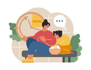 Joint parenting. Divorced spouses raising a child together. Kid spending