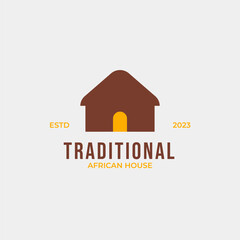 Creative traditional african house logo design concept illustration idea