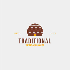 Creative traditional african house logo design concept illustration idea