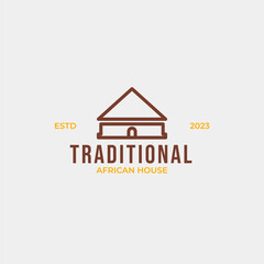 Creative traditional african house logo design concept illustration idea