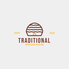 Creative traditional african house logo design concept illustration idea