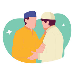 Forgive Each Other Eid Adha Color 2D Illustrations