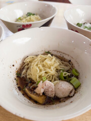 Thai street food noodles with soup