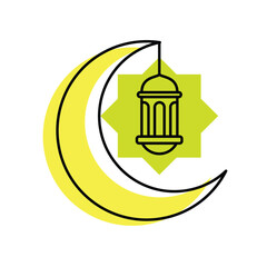 ramadan lantern simple flat icon, islamic lantern icon