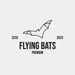 Creative flying bats logo design concept illustration idea