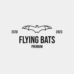 Creative flying bats logo design concept illustration idea