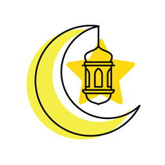 ramadan lantern simple flat icon, islamic lantern icon