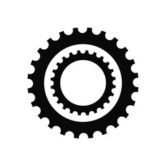Double Gear sprocket wheel Mechanical Industry Logo Design