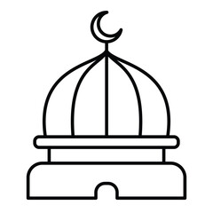 ramadan simple flat line icon, mosque flat line icon, islamic icon