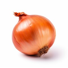 A fresh onion isolated on white background. Fresh raw organic vegetable. Generative AI.