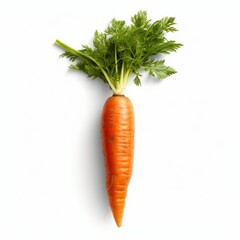 Fresh single carrot isolated on white background. Fresh raw organic vegetable. Generative AI.