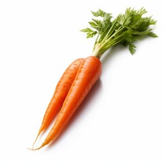 A fresh carrot isolated on white background. Fresh raw organic vegetable. Generative AI.