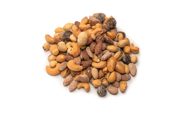  A group of almonds, pistachios, walnuts, macadamia, cashews.