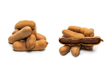 Sweet tamarind isolated on white background.